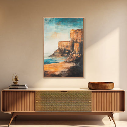 Irish Cliffs Painting, Ireland painting, coastal decor, landscape painting, nautical wall art, seascape painting, Canvas Print