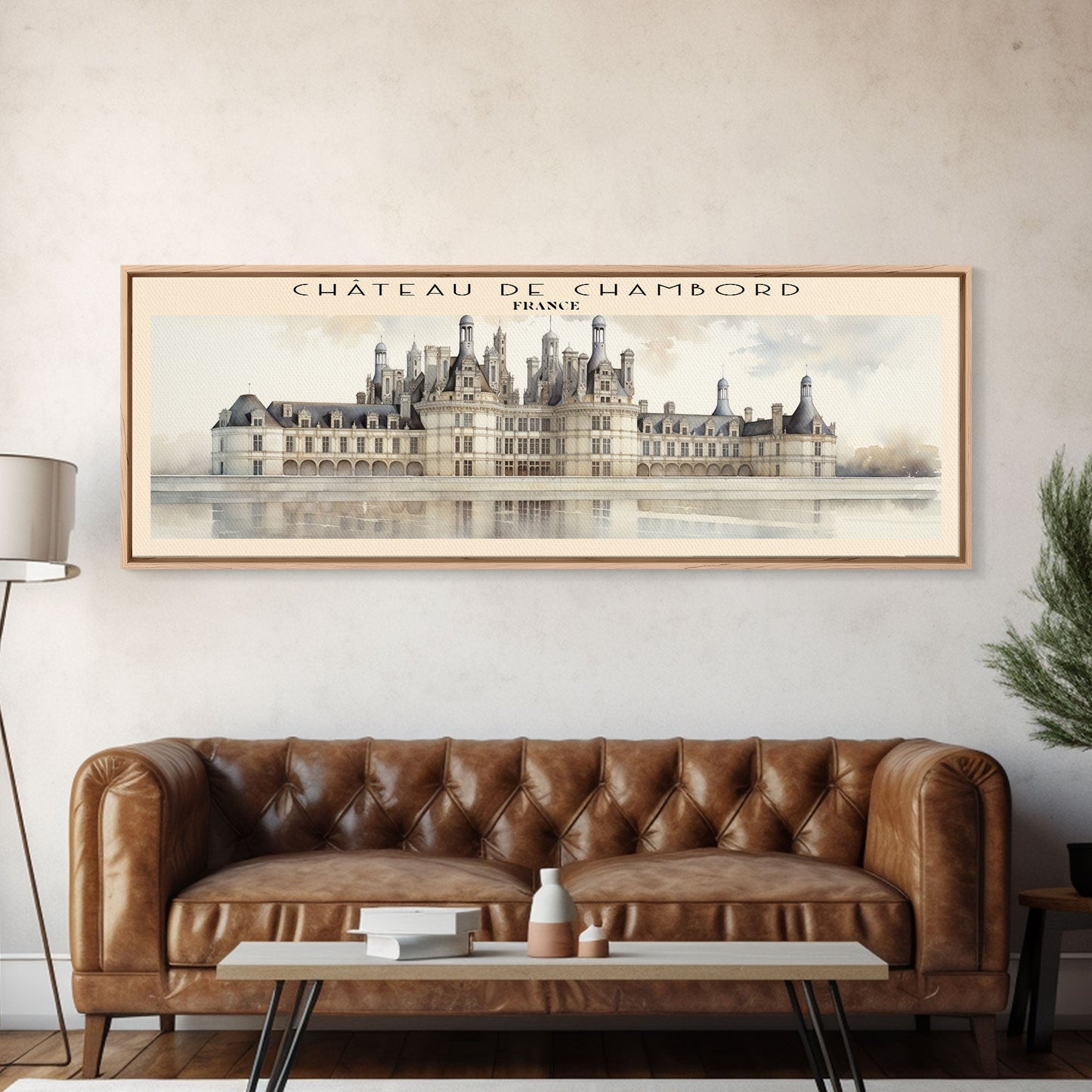 Château de Chambord Travel Poster Print, Framed Canvas Print, COUNTRY Travel Art, Wood Framed Art, Wall Hanging, Home Decor
