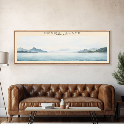Cocos Island COUNTRY | Framed Travel Poster Canvas Print | Trendy Wall Art | Watercolor Painting | Living Room Art | Unique Art