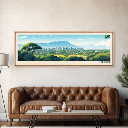 Arusha, Tanzania Panoramic Travel Poster Canvas Print, Arusha, Tanzania Painting, Tanzania Art, Arusha Travel Art, Guest Room Painting