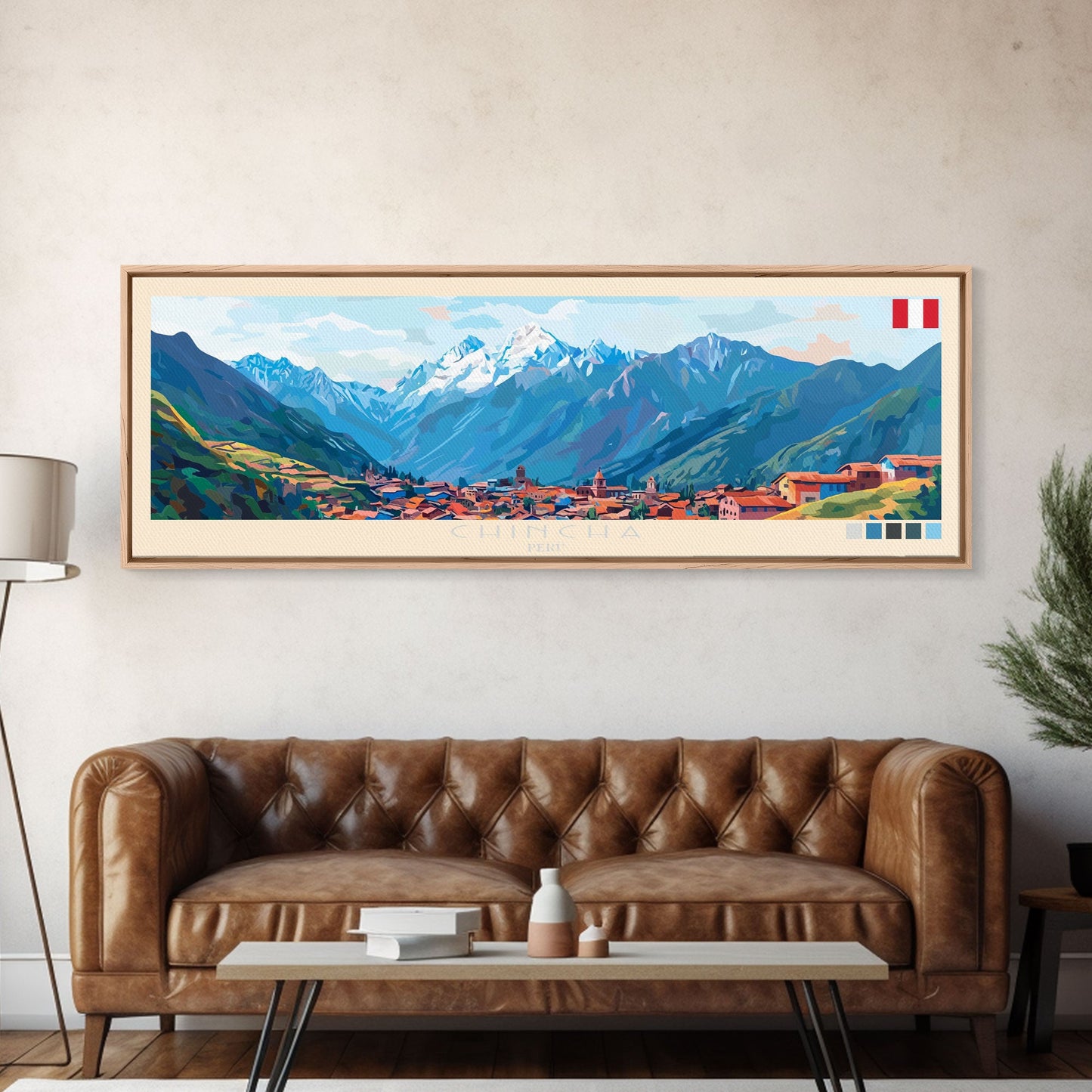 Chincha, Peru Travel Poster Panoramic Canvas Print, Chincha, Peru Painting, Peru Art, Chincha Travel Art, Guest Room Painting