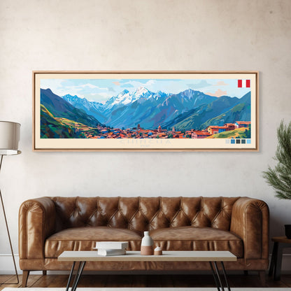 Chincha, Peru Travel Poster Panoramic Canvas Print, Chincha, Peru Painting, Peru Art, Chincha Travel Art, Guest Room Painting