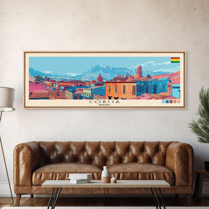 Cobija, Bolivia Panoramic Canvas Print, Cobija, Bolivia Painting, Bolivia Art, Cobija Travel Poster, Travel Art, Vacation Gift