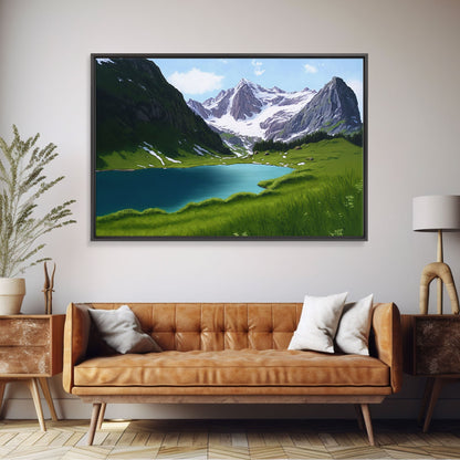 Calm and Serene Landscape Painting, Framed Canvas  Print, Canvas Art, Framed wall decor, living room wall art