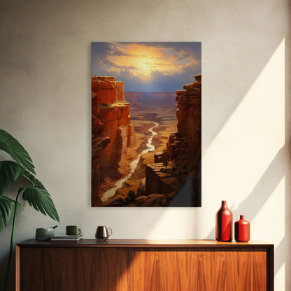Canyon Wall Art, River Wall Print, Landscape Print, Canvas Print, Wall Art, Vertical Art, Family Room Wall Art, Home Decor Prints, RV Decor