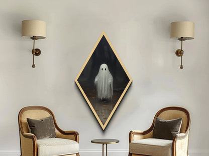 Cute Lil Boo, Ghost Print, Halloween Canvas Art, Canvas Textured Print, Funny Halloween Decor, Ghost Art, Victorian Goth Art