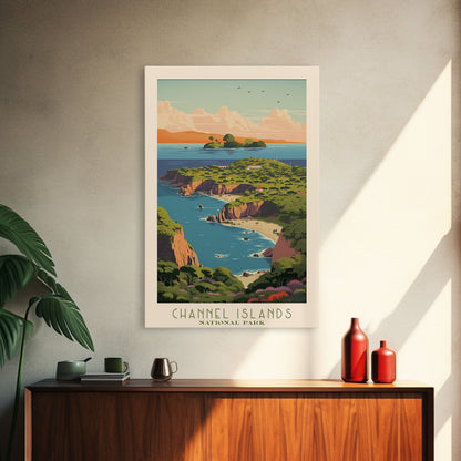 Channel Islands National Park California Travel Art, National Park Print, Minimalist Travel Art, Midcentury Modern Style Landscape Painting