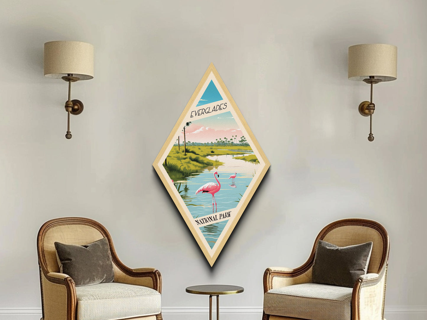 Everglades National Park Adventure Poster Canvas Texture Print, Travel Decor Art, Midcentury Modern Retro Decor Florida Travel Art