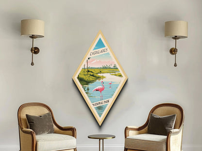 Everglades National Park Adventure Poster Canvas Texture Print, Travel Decor Art, Midcentury Modern Retro Decor Florida Travel Art