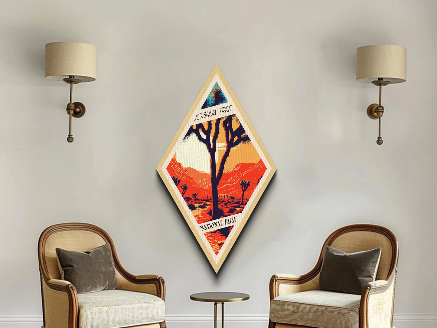 Retro Joshua Tree National Park Travel Print Wall Artwork Texture Print, Travel Decor Art, Midcentury Modern Decor California Travel Art