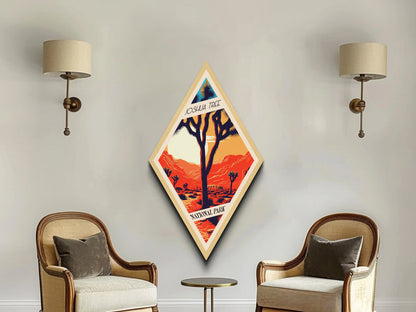 Retro Joshua Tree National Park Travel Print Wall Artwork Texture Print, Travel Decor Art, Midcentury Modern Decor California Travel Art