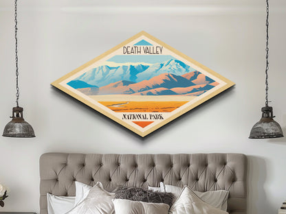 Reiseposter „Death Valley Nationalpark“ in Diamantform, Kunstdruck auf Leinwand, Wandbild, Reisegeschenk, Kalifornien-Reisemotiv