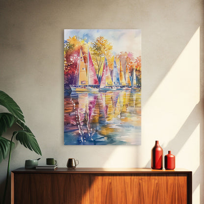 Church Steeple Surrounded By Fall Trees Framed Canvas Print Autumn Village Scene Best Gift Seasonal Wall Art Holiday Home Decor