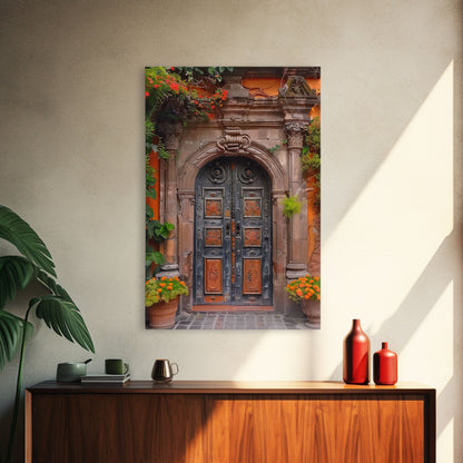 Change2 Indian Wall Art, Colorful Indian Doors, Framed Canvas Print, Painting Print, Traditional Hindu Architecture, Ready To Hang