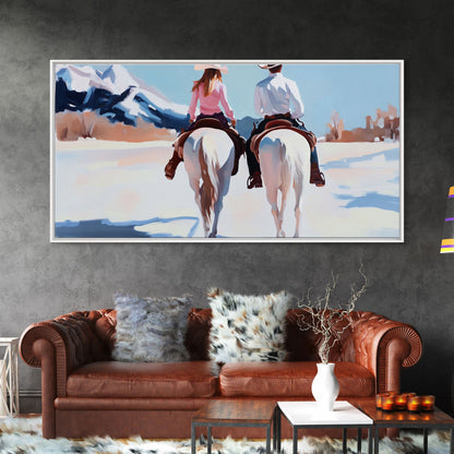 Portrait of cowboy amidst corn stalks, sunset skies, Framed Canvas Print, bold western art, autumn harvest season wall piece, fall farmhouse