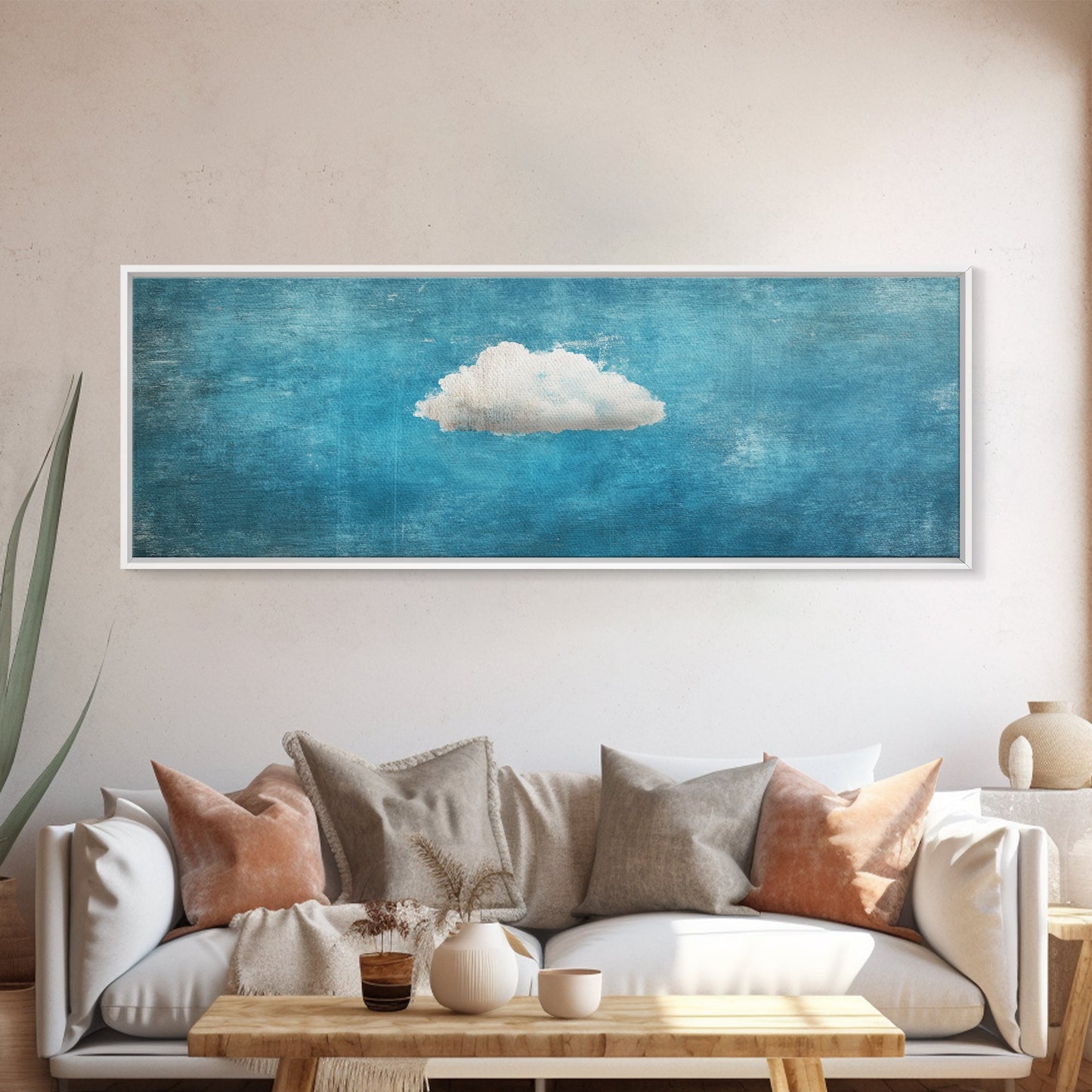 The Cloud - Modern Wall Art - Boho Art - Minimalist Art - Home Decor - Gift Idea - Canvas Wall Art - Overszied Art - Panoramic Art
