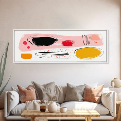 Meal For One - Japanese Style Abstract Art - Framed Canvas Print - Kitchen Decor - Kitchen Wall Art - Kitsch Kitchen - Eclectic Decor