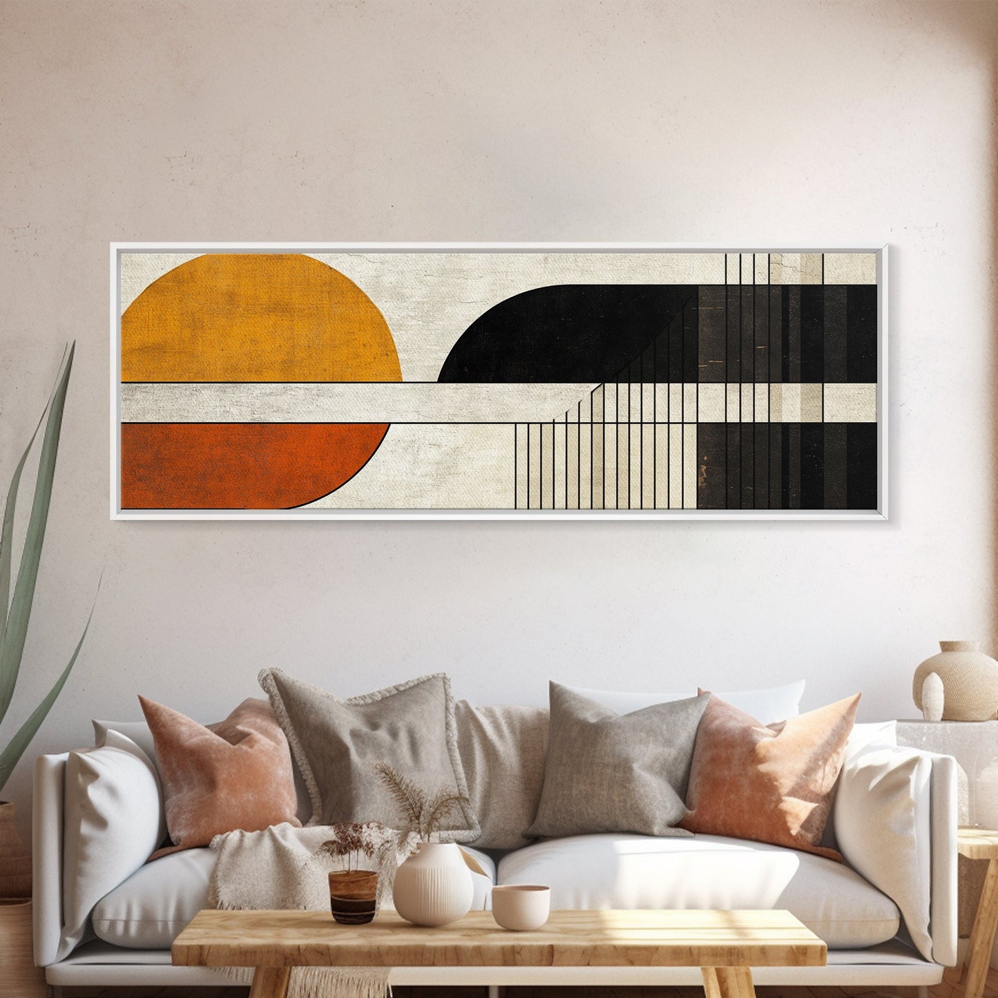 Art Deco Abstract Wall Art, Framed Canvas Print, Canvas Art, Earth Tons, Muted and Subdued Wall Art, Thought Provoking Abstract Art