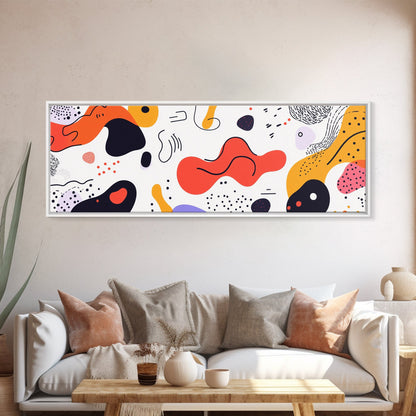 Retro 90s Style Wall Art, Panoramic Print, Splotchy Abstract Mall Art, Shopping Mall Style Decor, Modern Art