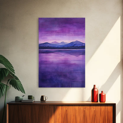 Purple and Lavender Landscape Painting Print, Reflections, Original Watercolor Painting Print, Custom Painting, Living Room Wall Art
