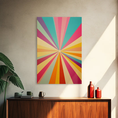 Geometric Boho Wall Art, Jungle Green, Watermelon Pink, Golden Sand and Winter Hazel Colored Wall Art, Boho Home Decor