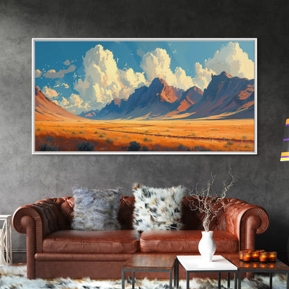 Southwestern Wall Decor | Western Wall Art | Retro Landscape Painting | Canvas Print | Retro Wall Hanging | American Western Arizona Art