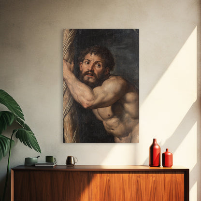 Satyr Painting Print, Framed Canvas Print, Satyr Painting Original, Satyr Artwork, Folk Art, Spooky Decor