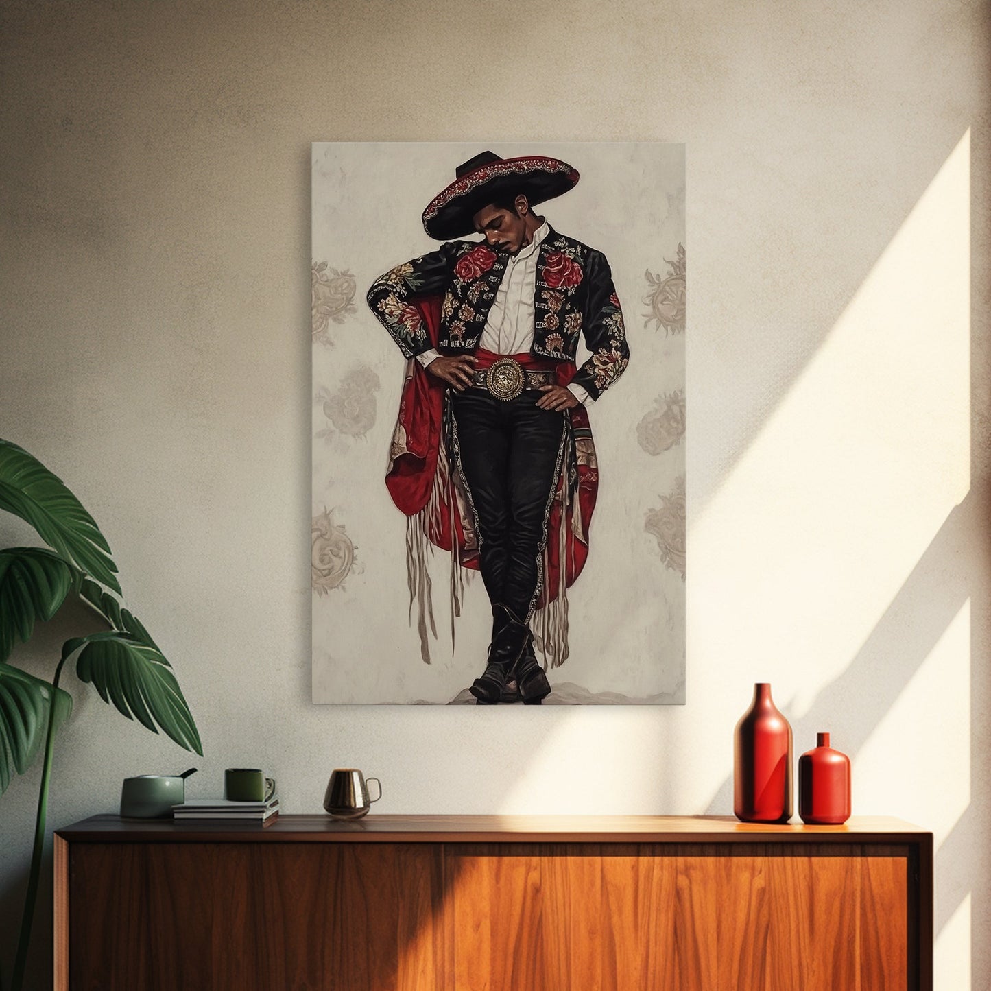 The Matador Oil Painting Canvas Print, Chicano Wall Art, Mexicano Decor, Mexican Inspired Wall Art