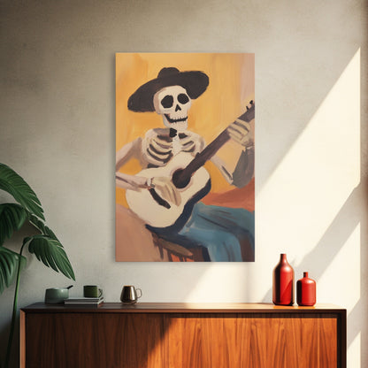 Chicano Cowboy Guitarist Canvas Print - Tejano Wall Art - Mexicano Home Decor