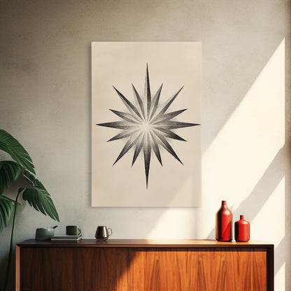 The North Star Canvas Print - Framed Canvas - Minimalist Christmas Art - Boho Christmas Art - Rustic Christmas Art