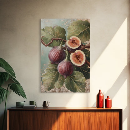 Fig Oil Painting Print In A Frame, Small Kitchen Art, Kitsch Kitchen, Eclectic Art, Fig Painting, Dining Room Decor, Kitchen Wall Art, Kitchen Decor