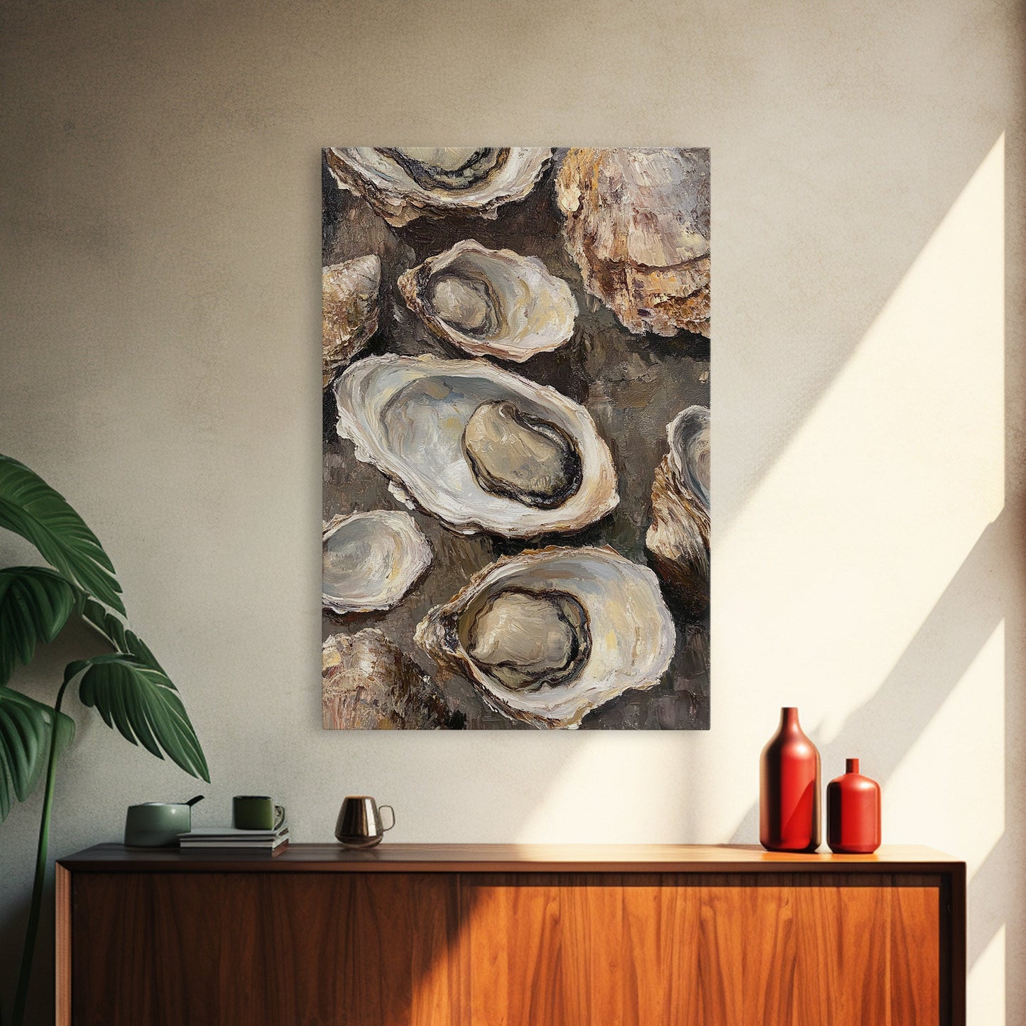 Oyster Painting Print, Oyster Shell Painting, Oyster Art, Kitchen Food Wall Art, Kitsch Kitcen Decor, Eclectic Home Decor, Kitchen decoration