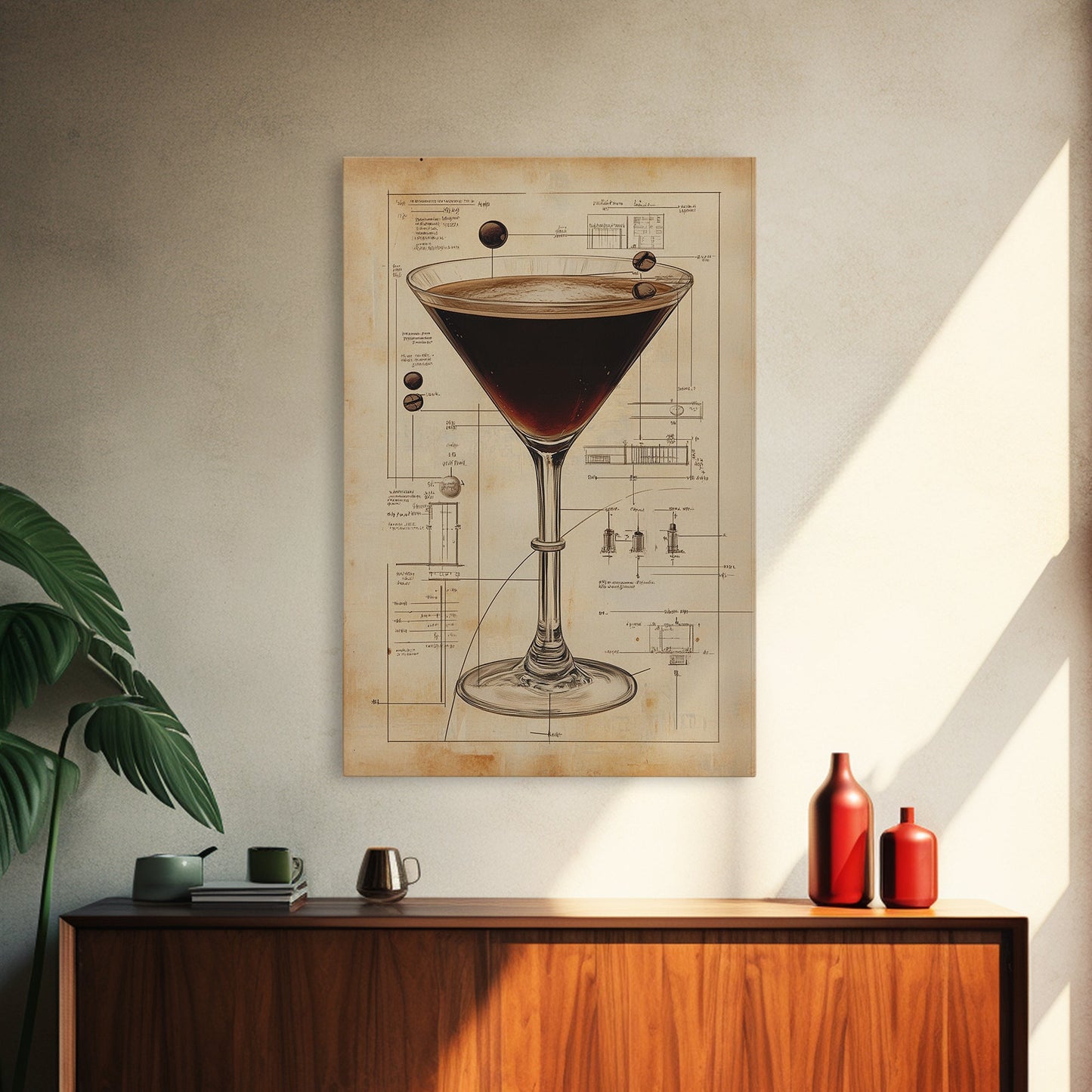 Espresso Martini Wall Art Canvas Print, Cocktail Painting, Cocktail Decor, Bar Decor, Home Bar Wall Art, Kitchen Wall Art