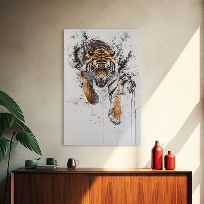 Animal Prints - Tiger Roar - Framed Canvas Print - Tiger Art - Tiger Decor -Gift For Him - Tiger Painting