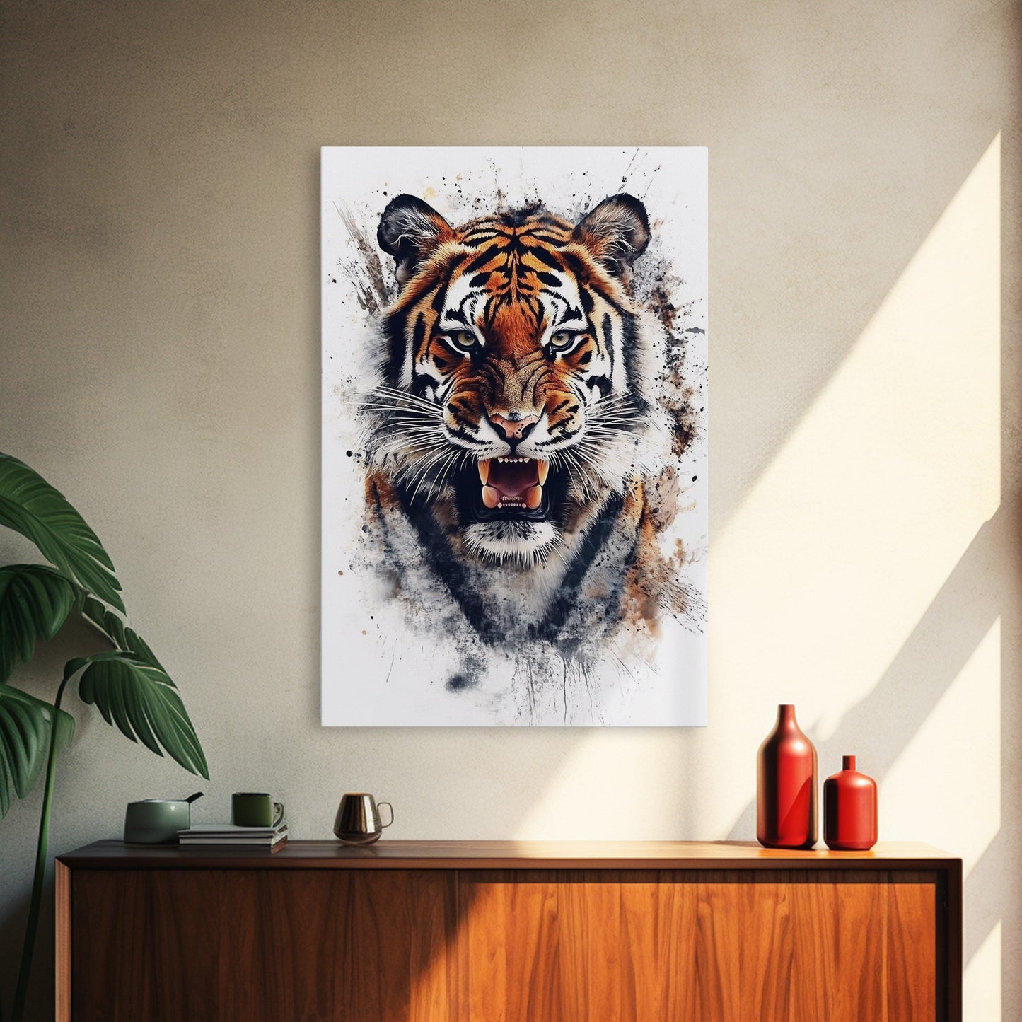 Tiger Canvas Print - Animal Canvas Art - Animal Canvas Art - Man Cave Art - Tiger Portrait - Tiger Painting - Man Cave Decoration - Gift For Him
