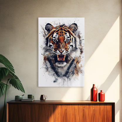 Tiger Canvas Print - Animal Canvas Art - Animal Canvas Art - Man Cave Art - Tiger Portrait - Tiger Painting - Man Cave Decoration - Gift For Him