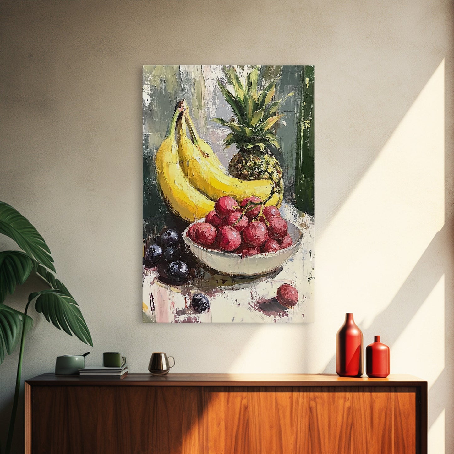 Retro Antique Fruit Still Life Oil Painting Canvas Print, Wood Framed Canvas, Still Life Art, Oil Painting Print, Kitchen Decor, Kitchen Wall Art