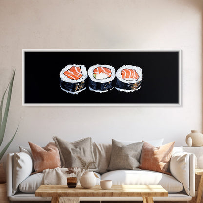 Abstract Sushi Painting Print, Food Art, Framed Canvas Print, Kitchen Decor, Minimalist Kitchen Wall Art, Kitchen Painting, Wall Art For Kitchen