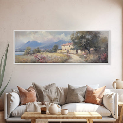 Italy Wall Art Canvas Print, Italy Painting, Italian Vila, Italy Landscape Wall Art, Italy Print, Italy Art, Italy Gifts, Vintage Italy Wall Art