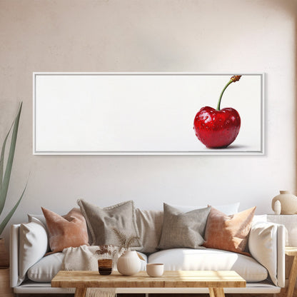 Cherry Painting Print, Panoramic Decor, Cherry Wall Art, Original Cherry Painting Wall Art For Kitchen, Extra Wide Horizontal Art, Cherry Decor