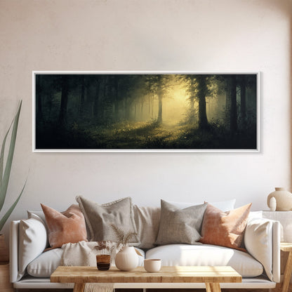 Mystical Forest Fantasy Wall Art, Canvas print, Fantasy Painting, Dark Fantasy Art, Mythical Fantasy Art, Panoramic Wall Decor