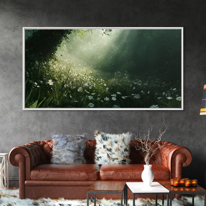 Morning In The Forest - Framed Canvas Print - Fantasy Wall Art - Fantasy Landscape Painting - Fantasy Painting