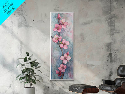 Delicate Cherry Blossom Branch Painting - Canvas Print for Floral Wall Art, Botanical Decor, Pink Bloom Art, Spring Wall Decor, Nature Print