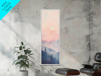 Sunset Over the Blue Ridge Mountains, Framed Canvas Print, Blue Ridge Mountains Painting, Home Decor, Ready To Hang Art, Mountain Painting