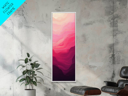 Pink Abstract Art Framed Canvas Print Minimalist Wabi Sabi Light Pink Wall Art Vertical Living Room or Bedroom Decor