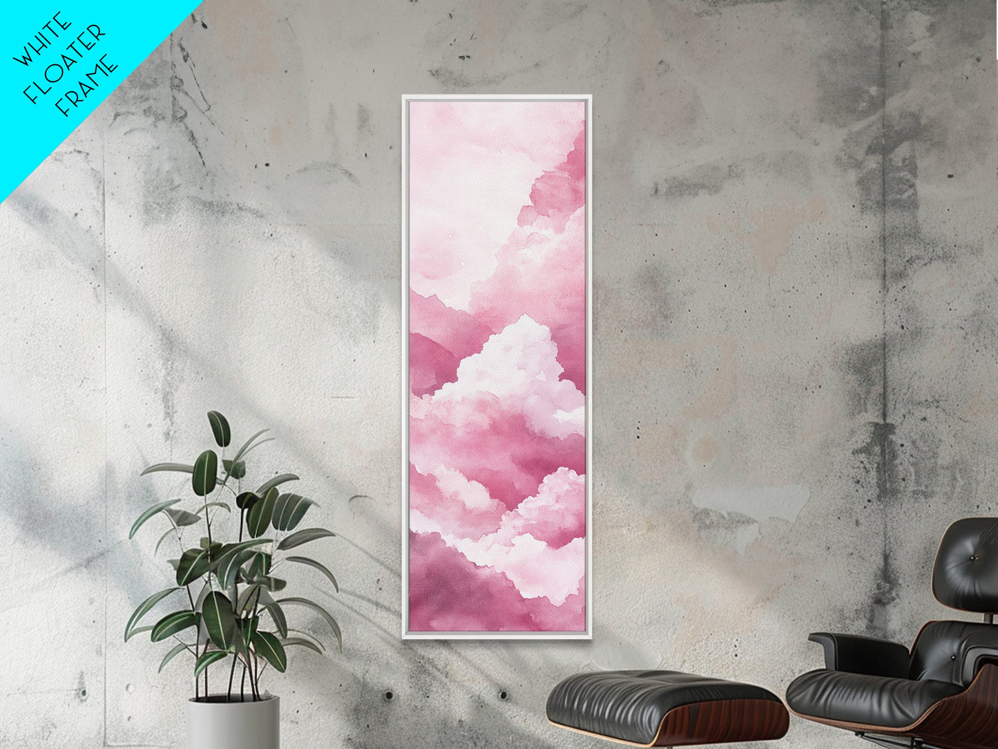 Dreamy Pink Clouds Canvas Print Light Pink Wall Art Vertical Living Room Art Minimalist Decor Bedroom Above Bed Wabi Sabi Art