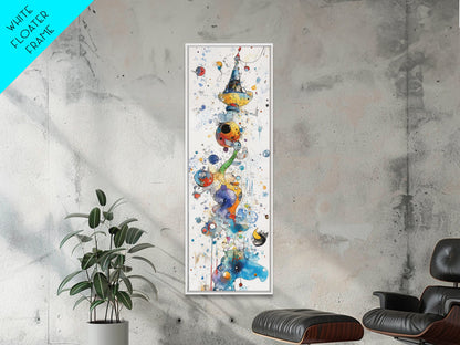 Whimsical Tower Painting Canvas Print Colorful Fun Art Vertical Wall Art Unique Gift Idea Playful Whimsical Art for Living Room