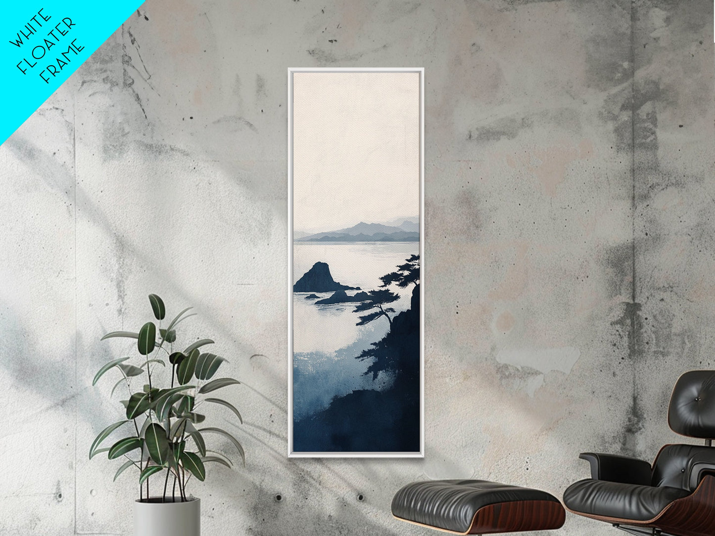 Ocean Cliff Horizon Canvas Print Nautical Wall Art Minimalist Decor Seascape Art Bedroom or Living Room Rustic Coastal Piece