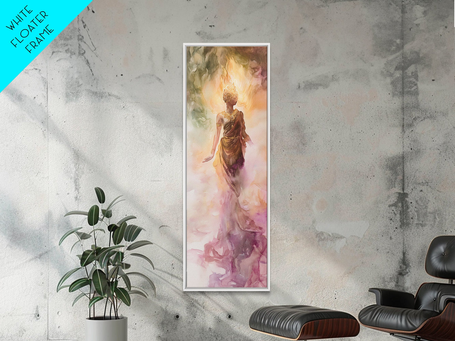 Ethereal Woman Canvas Print With Goddess Art, Light Pink Wall Art, Minimalist Art Perfect For Yoga Studio Or Feminine Spaces