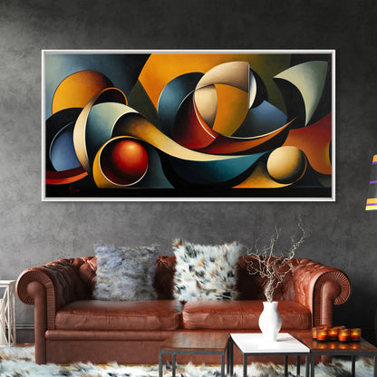 Dynamic Wave Art Canvas Print Coastal Abstract Ocean-Inspired Nautical Wall Art Horizontal Decor Above Couch Living Room Coastal Decor